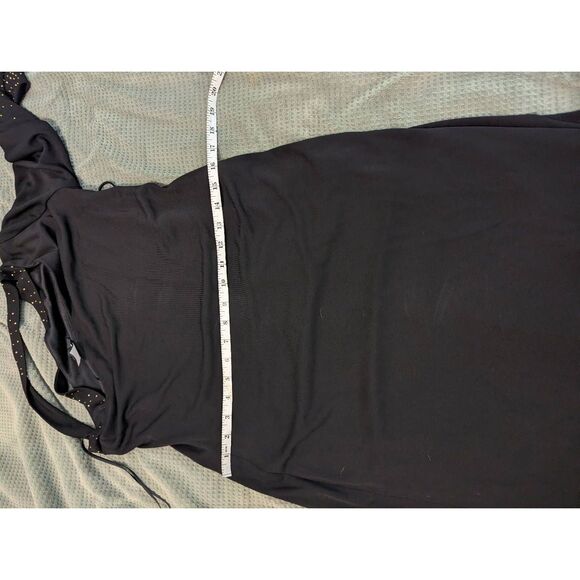 Halston Women’s Black Maxi Dress One Shoulder Sequin Trim Size 10 Eveningwear - Picture 5 of 6